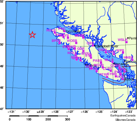 Map of Regional Seismographs