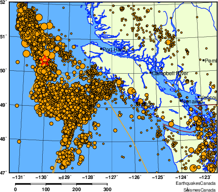 Map of earthquakes magnitude 2.0 and larger, 2000 - present