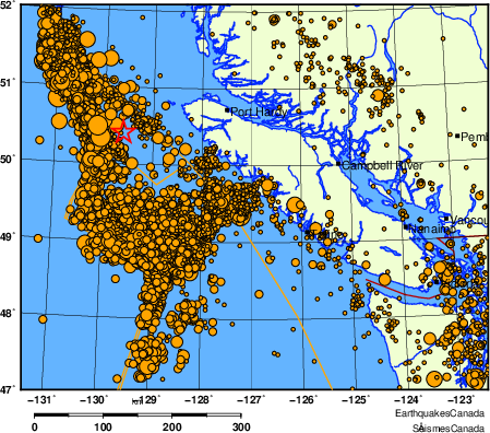 Map of earthquakes magnitude 2.0 and larger, 2000 - present