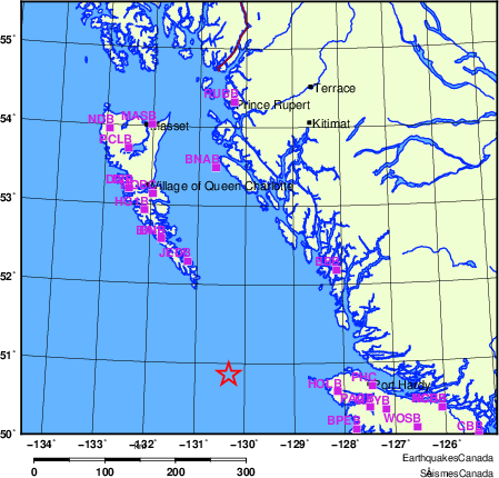 carte des localisations des stations sismologiques locales