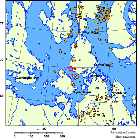 carte des des séismes de magnitude 2,0 et plus depuis 2000