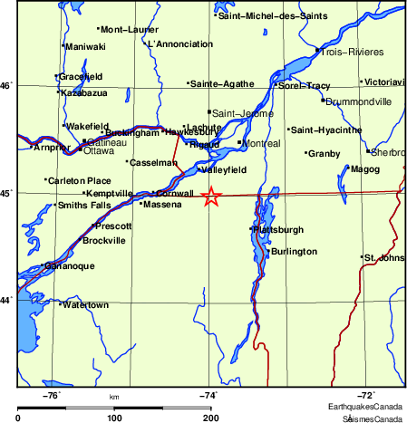 Map of Earthquake Localities