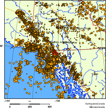 Map of earthquakes magnitude 2.0 and larger, 2000 - present