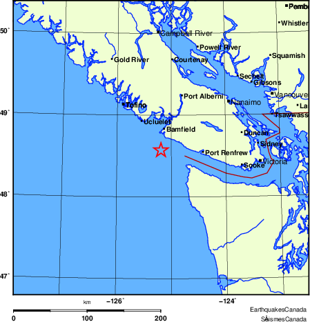 Map of Earthquake Localities