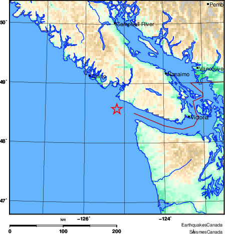 carte des environs du séisme