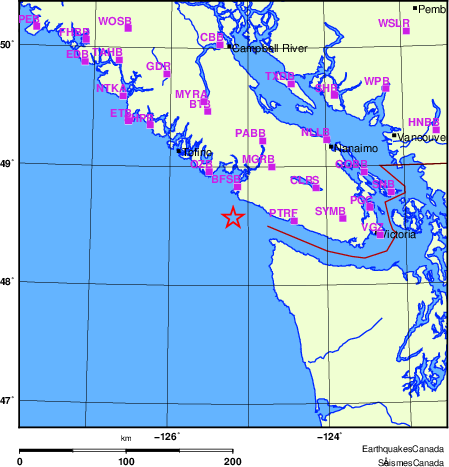 Map of Regional Seismographs