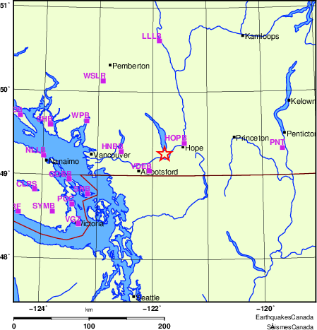 Map of Regional Seismographs