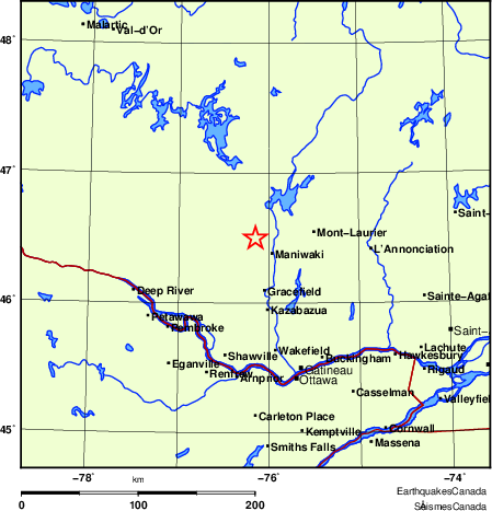 Map of Earthquake Localities