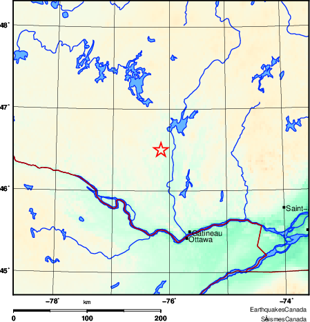 carte des environs du séisme