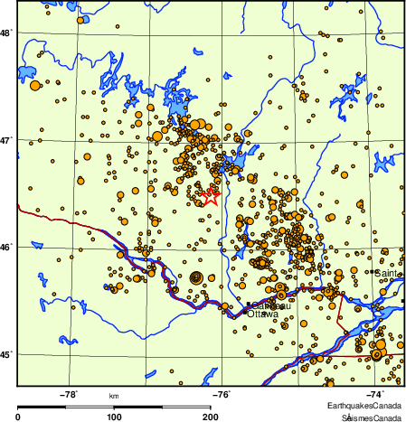 Map of earthquakes magnitude 2.0 and larger, 2000 - present