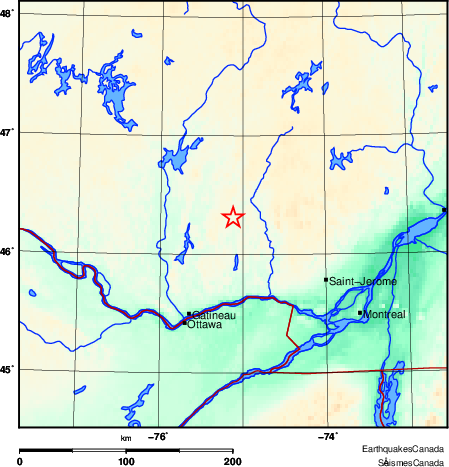 carte des environs du séisme