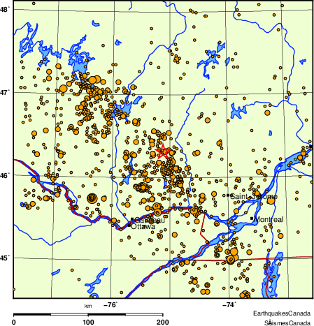 Map of earthquakes magnitude 2.0 and larger, 2000 - present