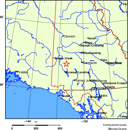 carte des endroits près de l'épicentre