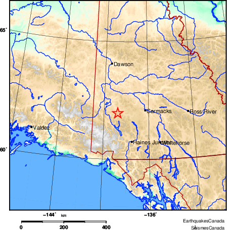 carte des environs du séisme