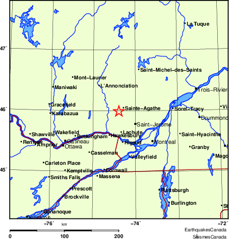 Map of Earthquake Localities