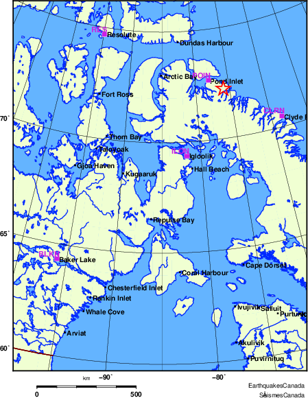 Map of Regional Seismographs