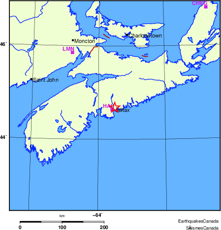 Map of Regional Seismographs