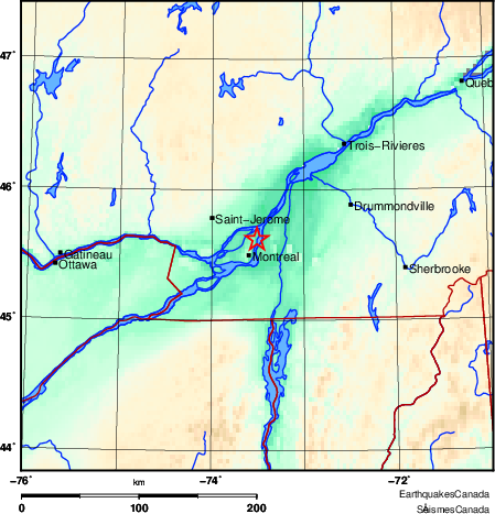 carte des environs du séisme