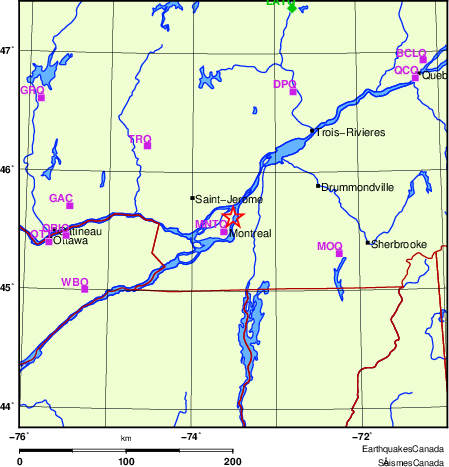 carte des localisations des stations sismologiques locales