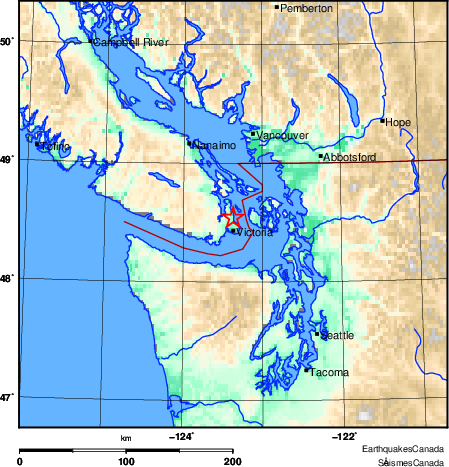 carte des environs du séisme