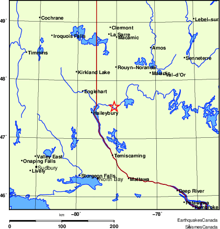 Map of Earthquake Localities