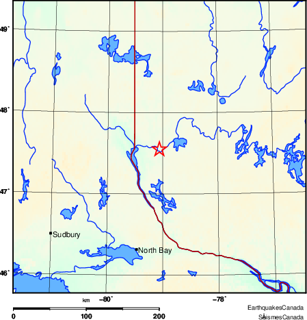 carte des environs du séisme