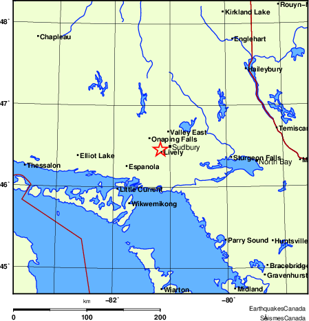 Map of Earthquake Localities