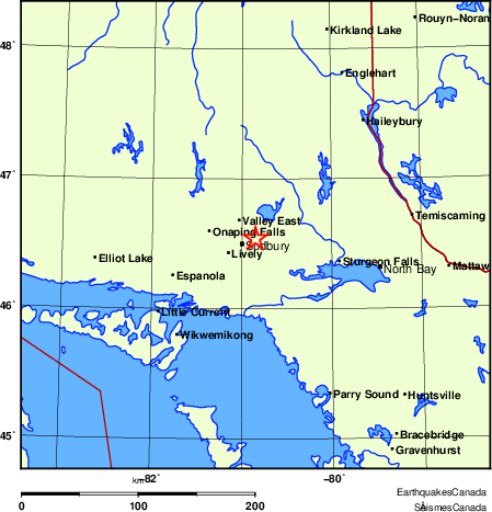 Map of Earthquake Localities