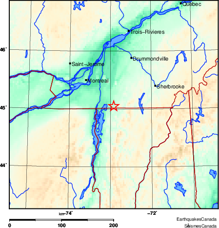 carte des environs du séisme