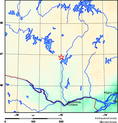 carte des environs du séisme