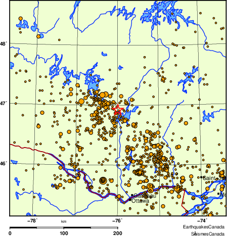 Map of earthquakes magnitude 2.0 and larger, 2000 - present