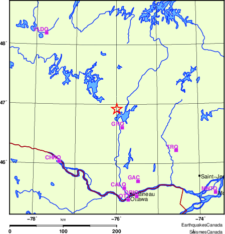 carte des localisations des stations sismologiques locales