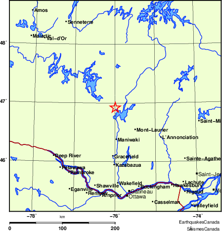 Map of Earthquake Localities