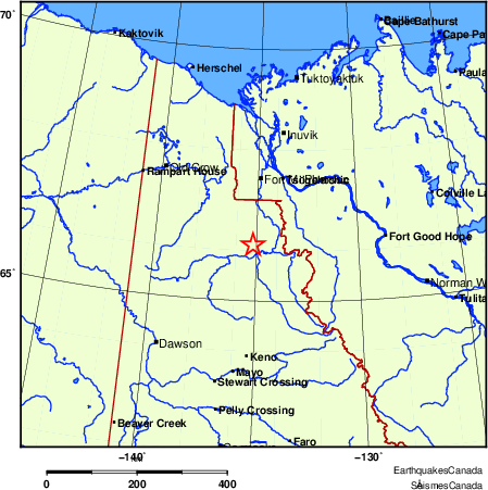 carte des endroits près de l'épicentre