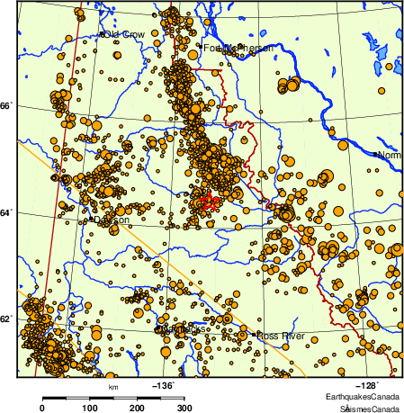 carte des des séismes de magnitude 2,0 et plus depuis 2000