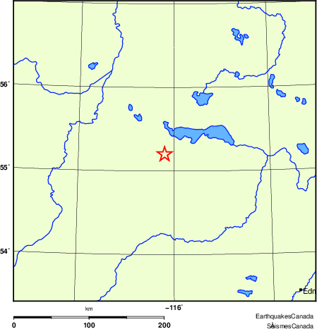 Map of historical earthquakes magnitude 5.0 and larger.  Details in the data table below