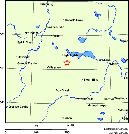 Map of Earthquake Localities