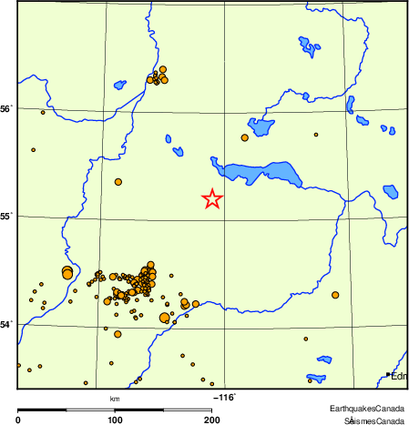 carte des des séismes de magnitude 2,0 et plus depuis 2000