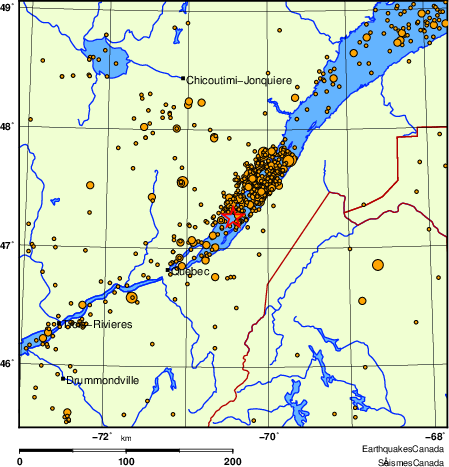 Map of earthquakes magnitude 2.0 and larger, 2000 - present