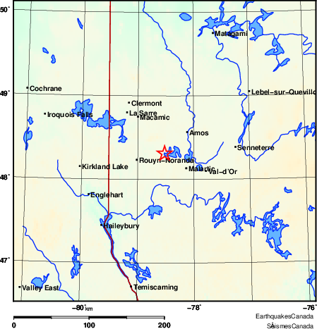 carte des environs du séisme