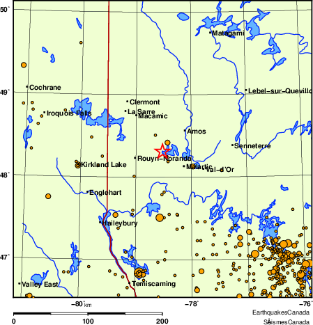 Map of earthquakes magnitude 2.0 and larger, 2000 - present