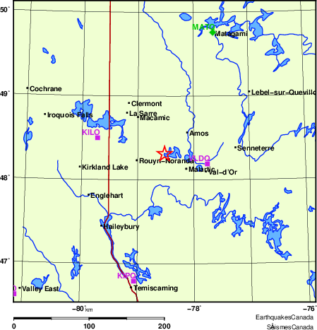 Map of Regional Seismographs