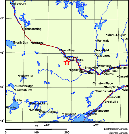 Map of Earthquake Localities