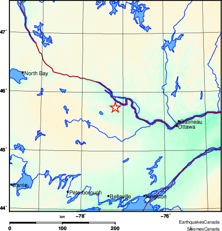 carte des environs du séisme