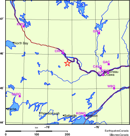 carte des localisations des stations sismologiques locales