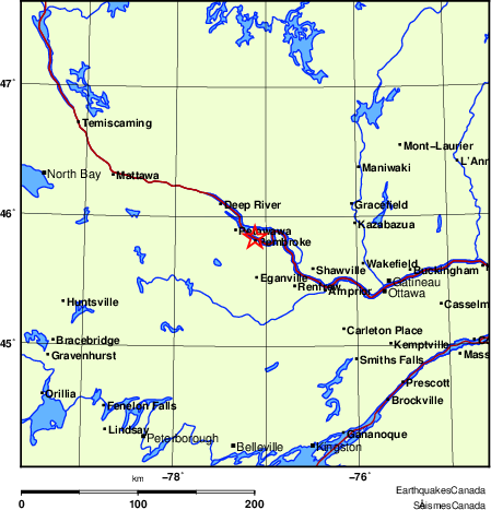 Map of Earthquake Localities