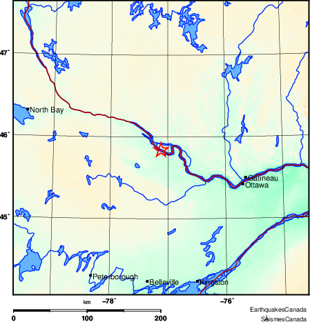 carte des environs du séisme