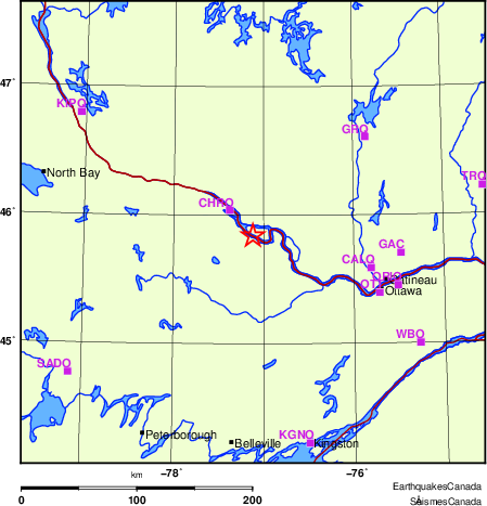 carte des localisations des stations sismologiques locales