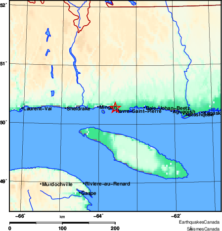 carte des environs du séisme