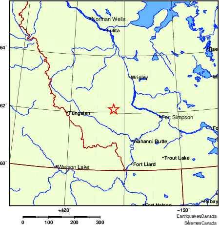 carte des endroits près de l'épicentre